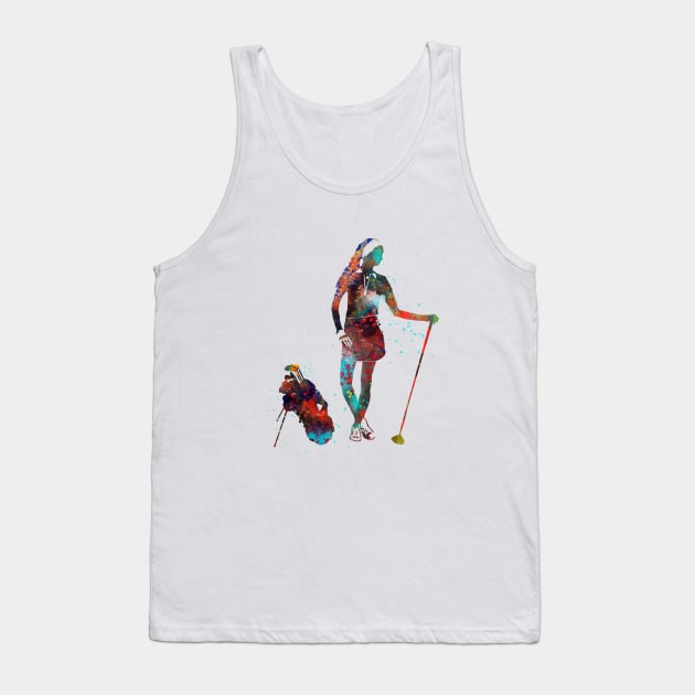 Girl golfer Tank Top by RosaliArt